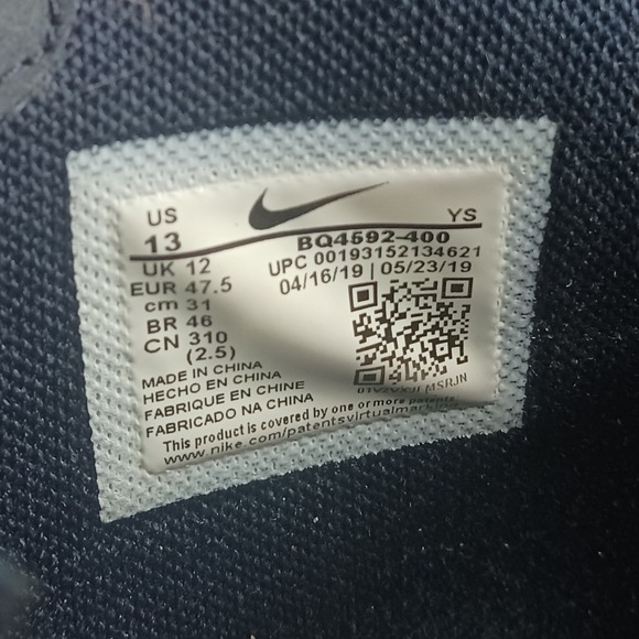 Nike Air Force 1 Obsidian BQ4592-400 Mid Sneakers Navy & Orange Men's Sz 13 FUC - Picture 12 of 13